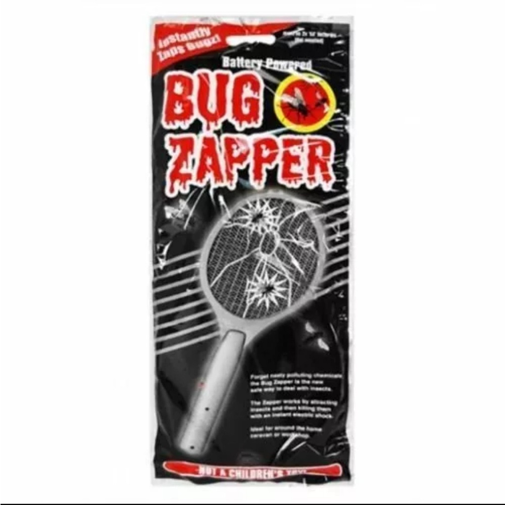 BUG ZAPPER INSECT PEST ZAP RACKET ELECTRIC SHOCK SAFE INSTANT- blue